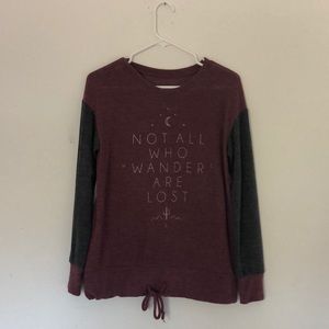 red and gray, long sleeve shirt